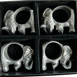 Arthur Court Silver Elephant Napkin Rings